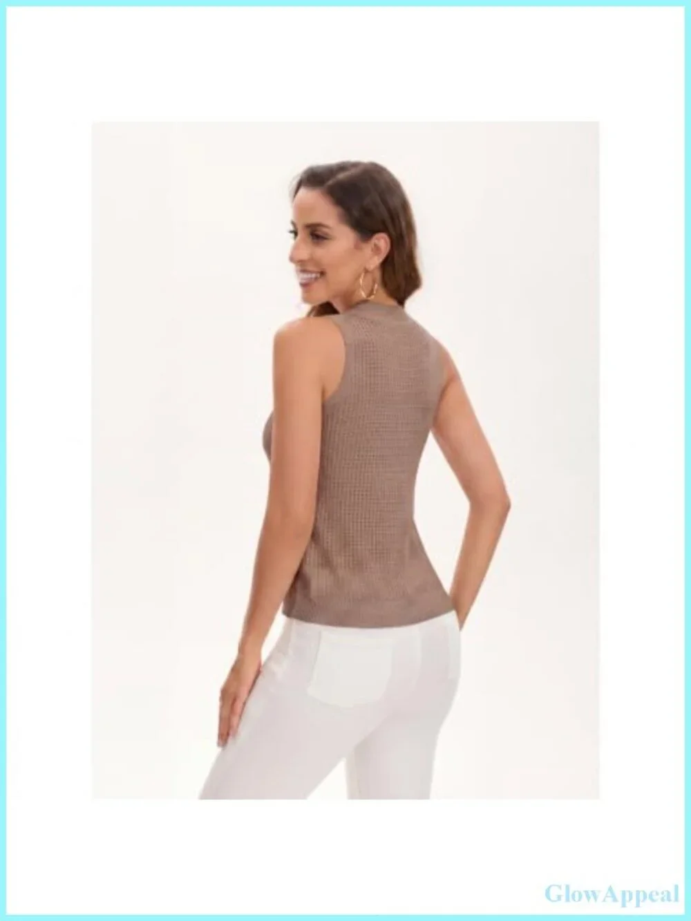 Sleeveless Eyelet Knit Sweater Vest Crop Tank Top Women Summer